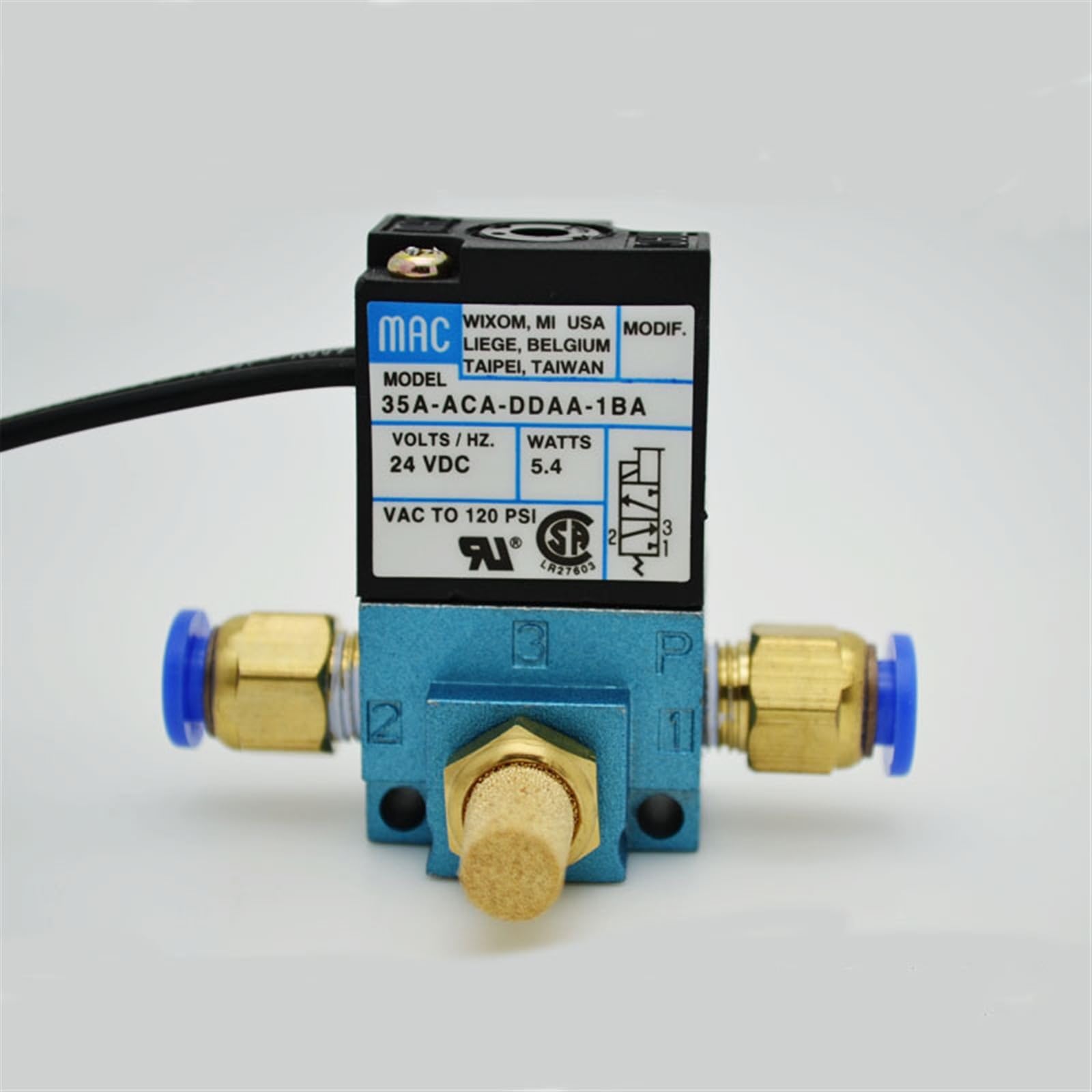 Électrovanne haute fréquence MAC 35A 3 voies 1/8 DC pour machine de marquage