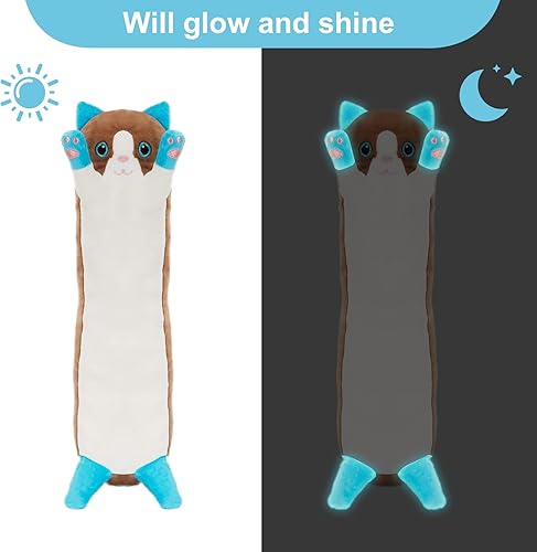 Miniatura 4 de Almohada larga de felpa Kawaii para el cuerpo, lindos animales de peluche de gato, peluche suave, almohada larga de gato de peluche, regalo para