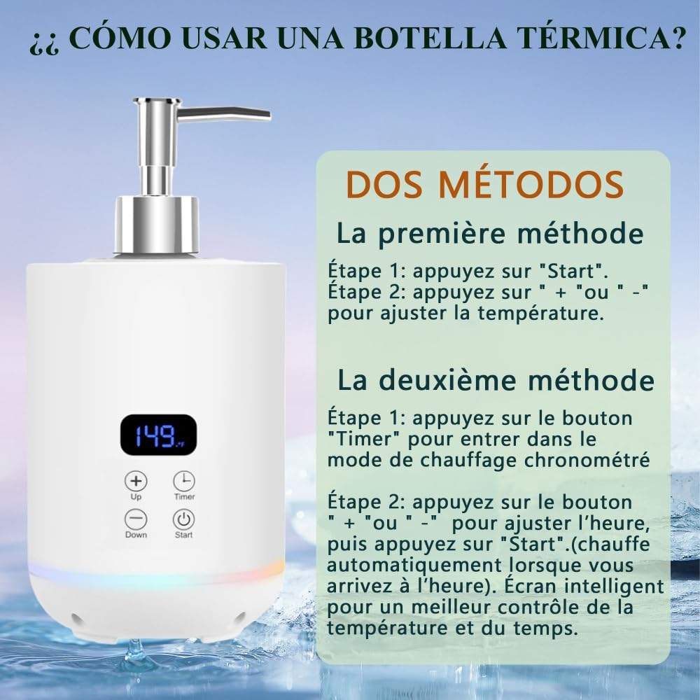 Calentador de Aceite de Masaje Blanco con dos Dispensadores de Aceite para spa Dispensador de Botellas y Calentador de Lociones Pantalla LED de Botellas de Gel aparato Calefactor Para Salones