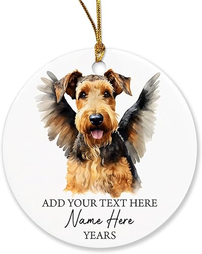 Vista 172 de Adorno conmemorativo personalizado de Bulldog Inglés – Alas de ángel, regalo de Navidad personalizado para perro, mamá y papá Adorno de Bulldog