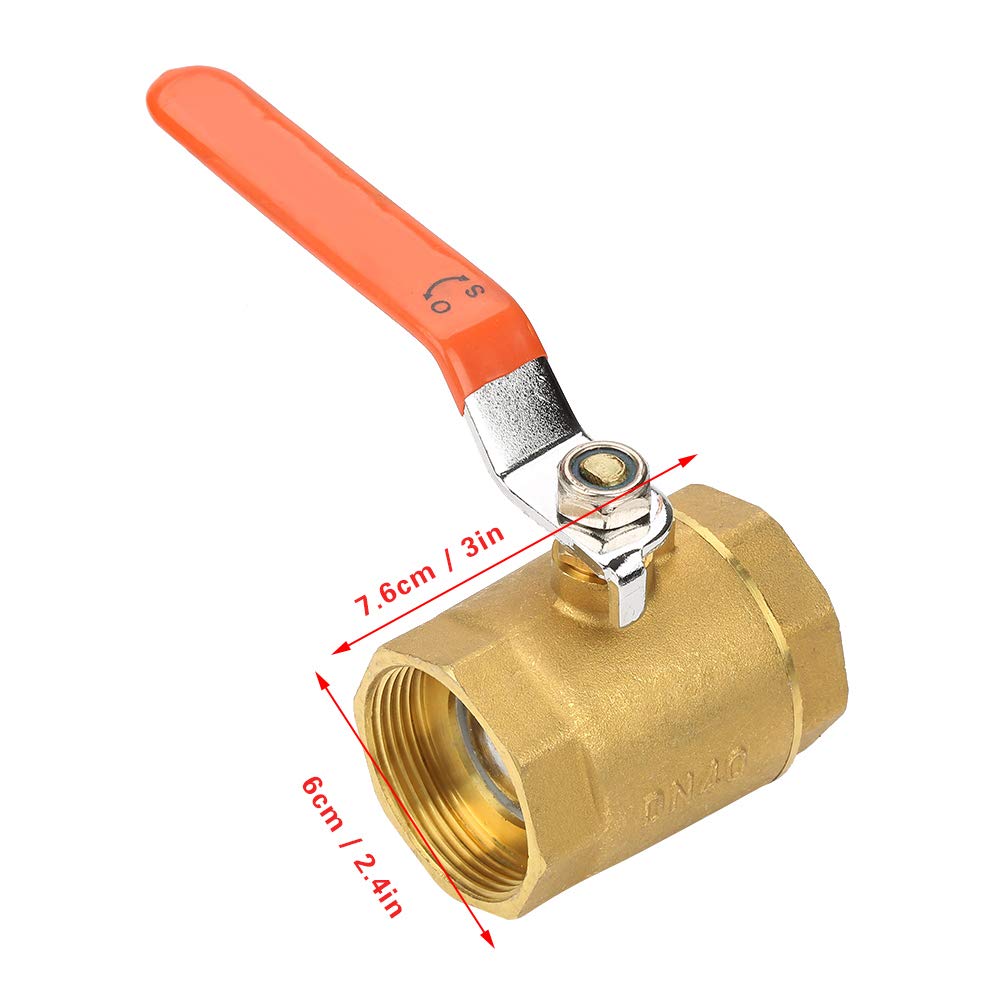 Ball Valve 1pc DN40 1-1/2"BSP Brass Pipe Ball Valve 1.6MPa Switch Controller for Water, Oil, Gas, HVAC, and Other Systems