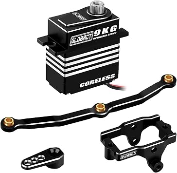 GLOBACT ل TRX4M مضاعفات 9 كجم عالية عزم الدوران الرقمية المؤازرة Coreless موتور مضاعفات HV 4.8 V-8.4 V مع المؤازرة جبل والذراع ومجموعة وصلة التوجيه 1/18 RC الزاحف اكسسوارات ترقية السيارات الأسود