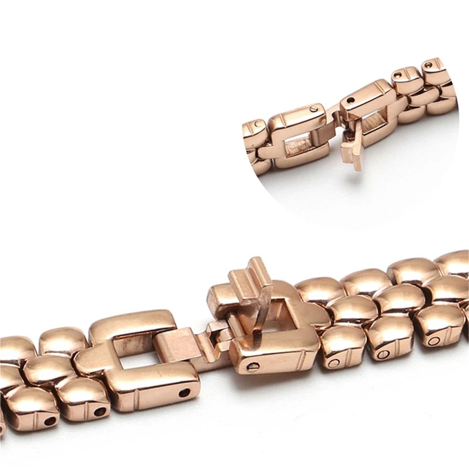 Correa de reloj de acero inoxidable, pulsera de reloj de moda plateada de 6mm, 8mm, 10mm, 12mm y 14mm, fácil de ajustar y reemplazar