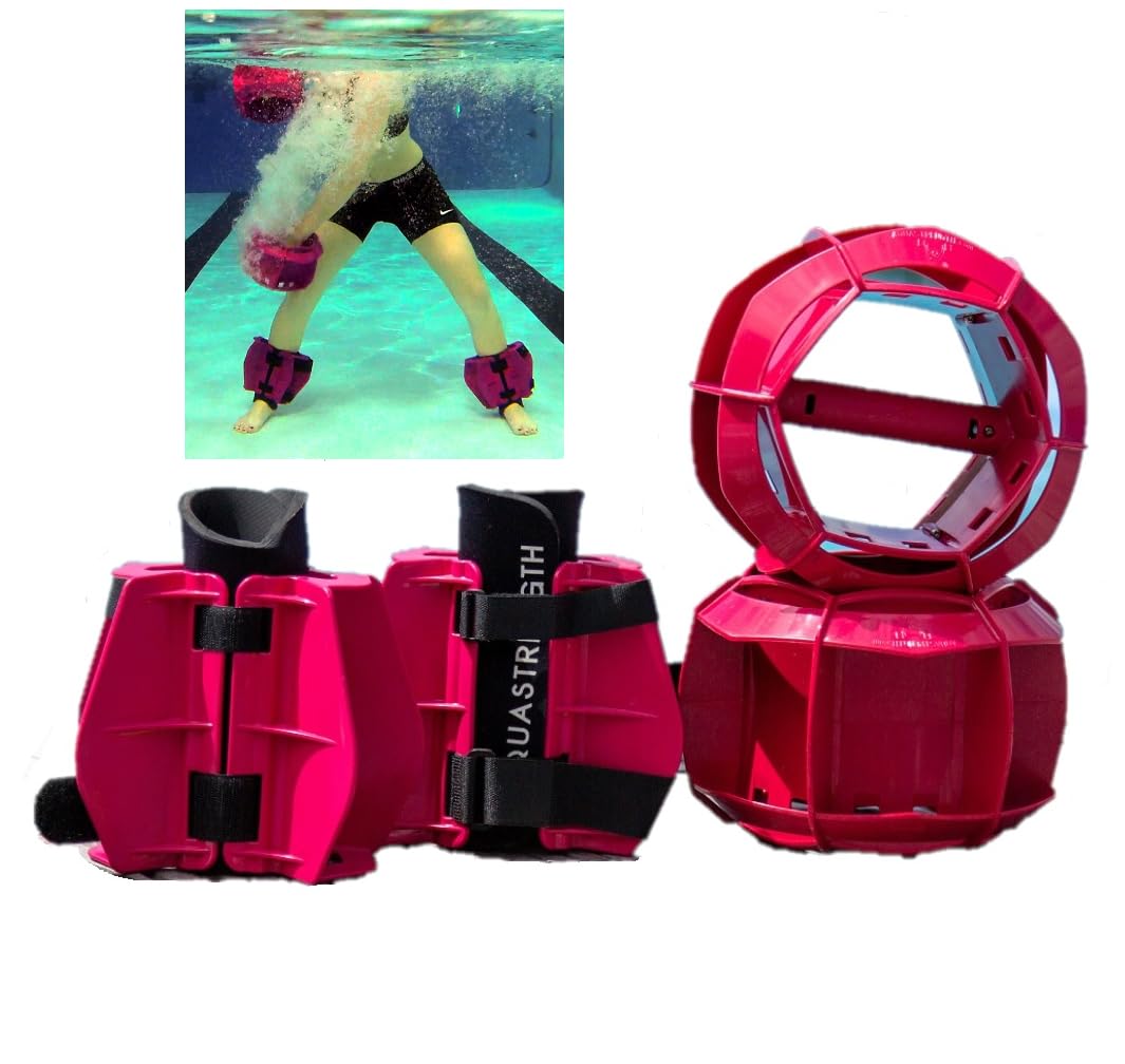 Aquastrength Total Body Bundle | Functional Aquatic Workout Equipment | Water Weight for Pool Exercise | Free Workout Programs and Demo Videos Online | Quick Start Guide Included with Shipment.