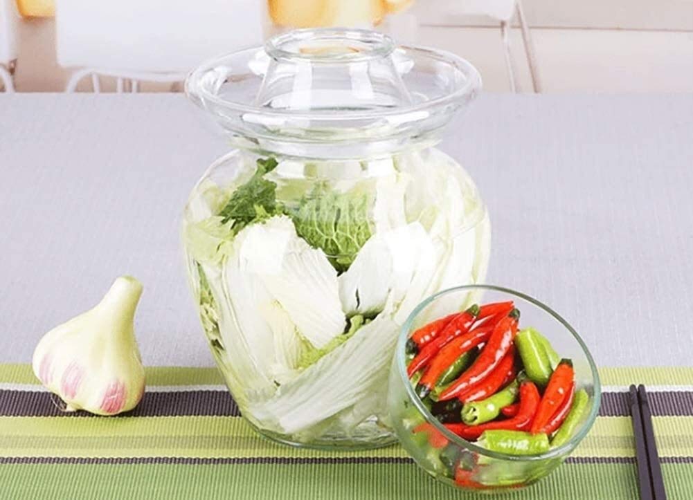 Contenitori Alimenti Ermetici Barattoli Di Stoccaggio Contenitori Barattoli Di Vetro Trasparente A Tenuta D'aria For Dispensa, Barattolo Di Fermentazione In Vetro, Contenitore For Barattolo Da Ammollo