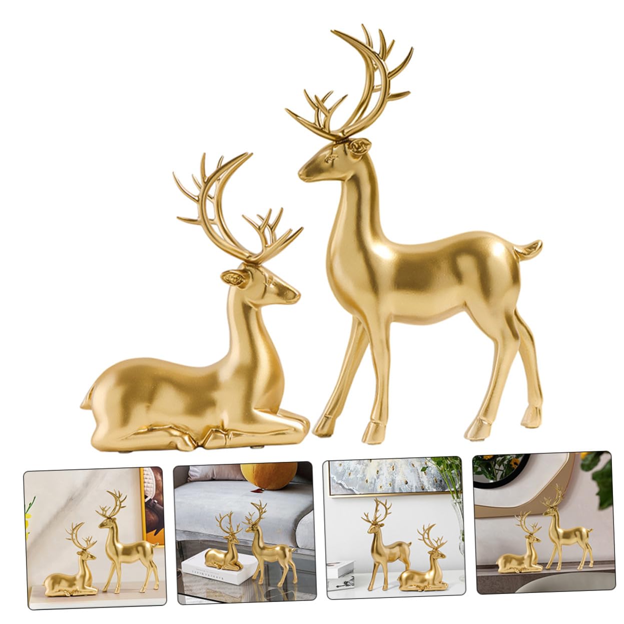 TOYANDONA 2stücke Elch Weihnachtsschmuck aus Kunstharz Dekorative Elchfigur für Tischdeko Weihnachtsdekoration für Heimpartys