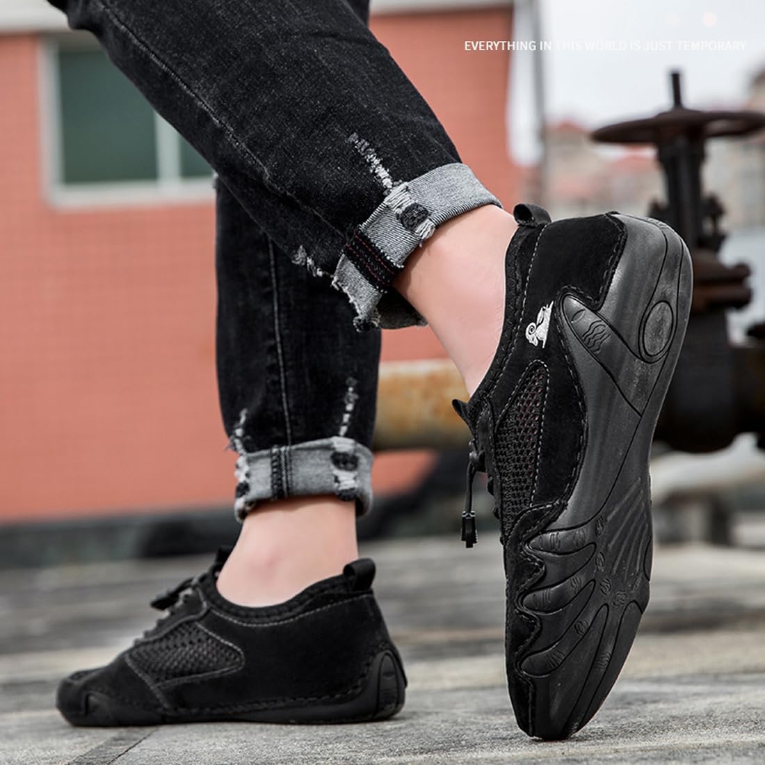 Boxpopla Men's Outdoor Mesh Trail Shoes for Hiking & Walking Slip-on Summer Sports Shoes Breathable Mesh Non-Slip Lightweight Casual Sneakers Camping & Driving - Image 6