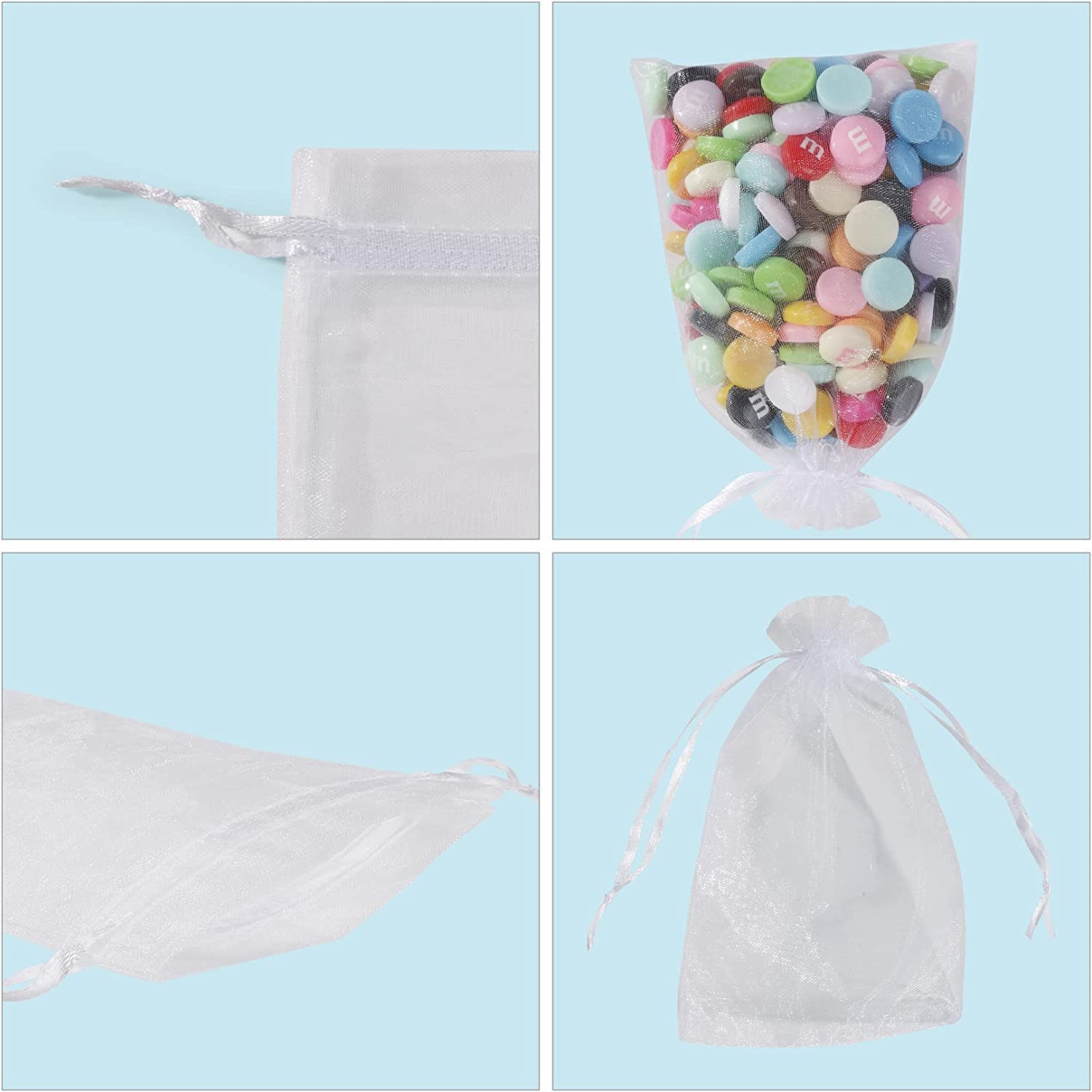 Amazon.com: ANZNKU 50 Pack Organza Bags 5 x 7 Inch, White