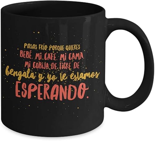 Miniatura 6 de Taza de Cafe Esperando Vaso, taza café divertidas, tazas personalizadas, coffee mug inspiradoras, taza con mensajes positivos.