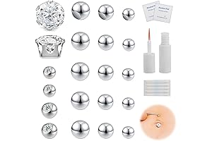 21 Pcs Fake Belly Button Rings: Non-Piercing Skin Jewelry