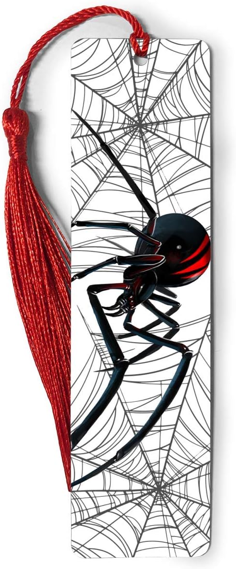 Bookmarks Metal Ruler Spider Bookography Measure Tassels Bookworm for Book Markers Lovers Reading Notebook Bookmark Bibliophile Gift