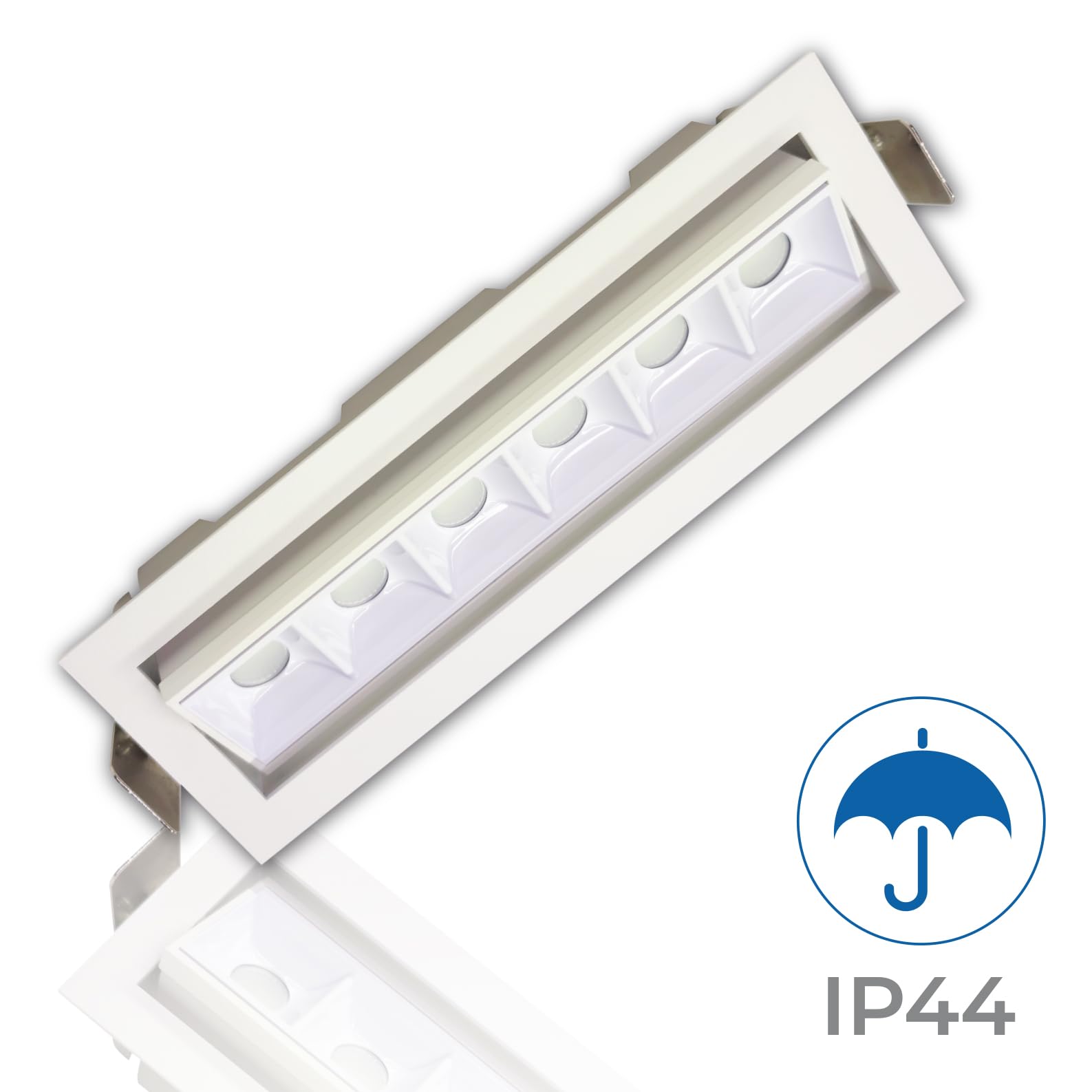 LED ATOMANT 2x Foco Downlight LED Direccionable Rectangular 12W CREE 6500K | Medida 186x60mm, 1140 Lumenes, Proteccion IP44