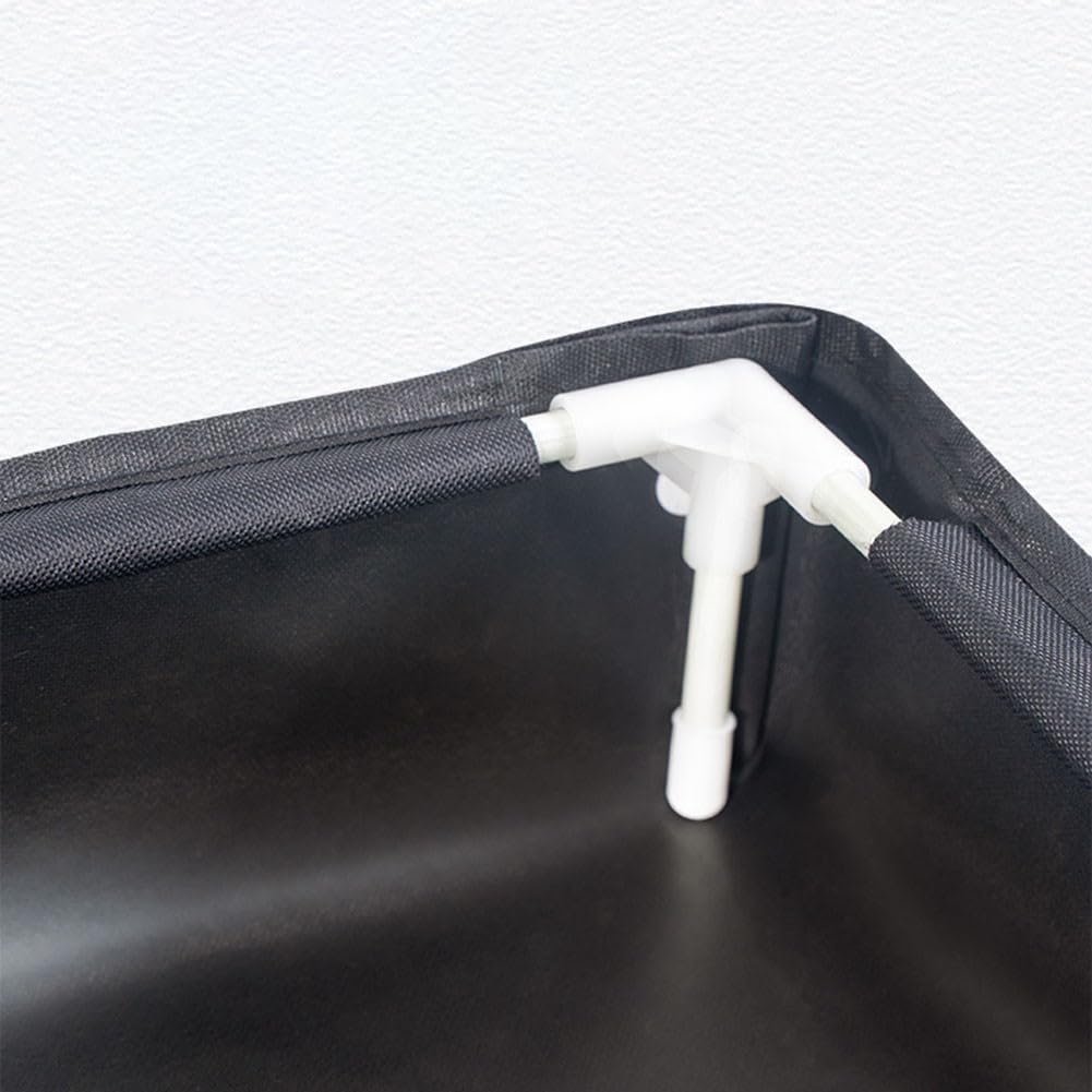 Base doccia pieghevole, piatto doccia portatile, base doccia pieghevole da campeggio, piatto doccia portatile con tubo di scarico, 80 x 80 x 10 cm, tessuto Oxford + PVC (nero)