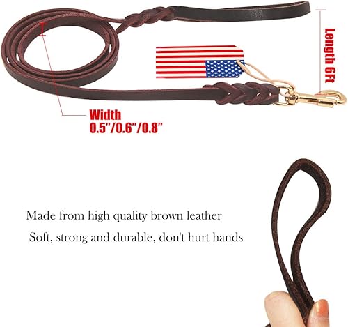Miniatura 2 de Highland granjas seleccione Premier 6ft correa de entrenamiento de perro de piel Fabricadas en piel y es una gran Opción para perros de caza o