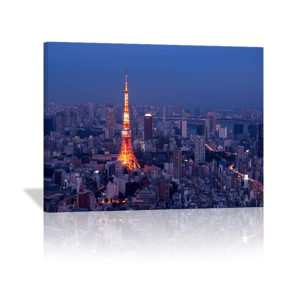 Amazon.co.jp: 7 Fision Art 東京タワー、夜の摩天楼 絵画 壁ポスター
