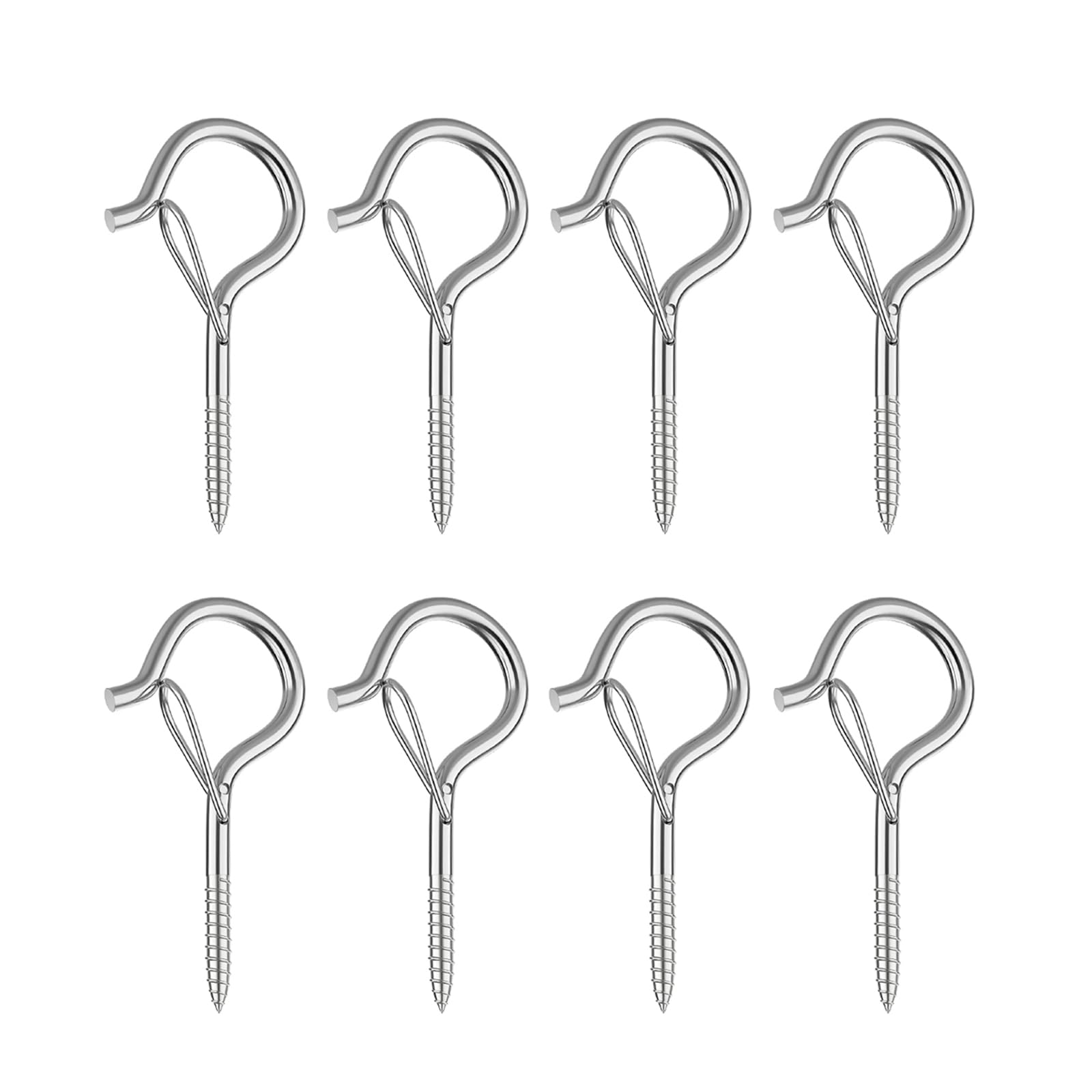 30 Stück Schraubhaken Set - Edelstahl Haken Mit Sicherungsschnalle Für Decke & Wand