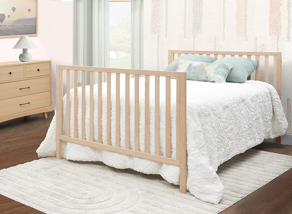 Sorelle Essex Euro 4-in-1 – Nursery Furniture Set, Wooden Baby Crib with Non-Toxic Finish, Integrated, Toddler Bed, Daybed, and Full-Size Bed Conversion Kit – Natural