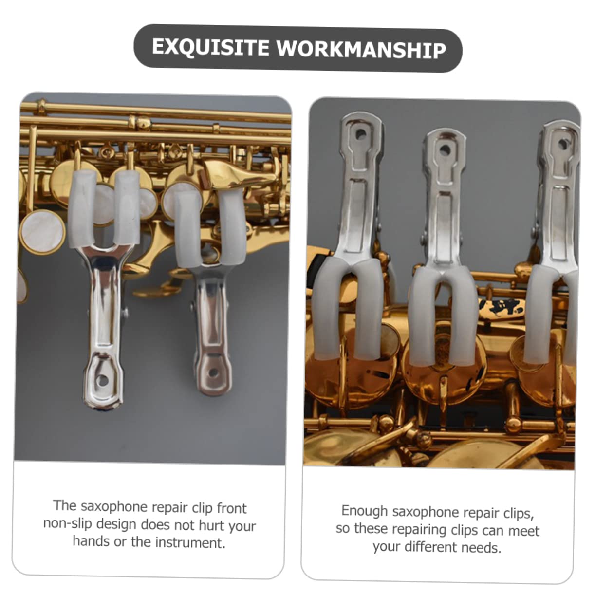 VICASKY 20 Piezas Clips espaciadores de saxofón partes de instrumentos reparación de saxofón Accesorios de reparación de instrumentos musicales Pinzas para reparar saxofón partes de saxo