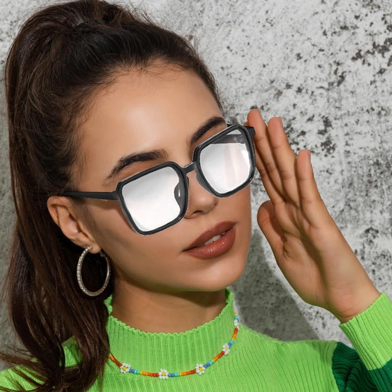 1PCS Retro Square Sunglasses,Vintage Shades Classic Large Sun Glasses