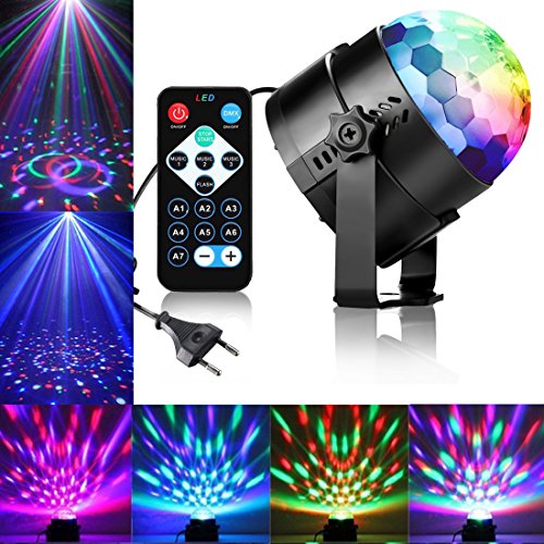 Qibaok Lámpara Luces De Etapa, Mini bola mágica lámpara etapa, DJ Luces discoteca LED Lámpara de Luz de Escenario Sonido activado por voz Lámpara, KTV bar Fiesta [Clase de eficiencia energética A]