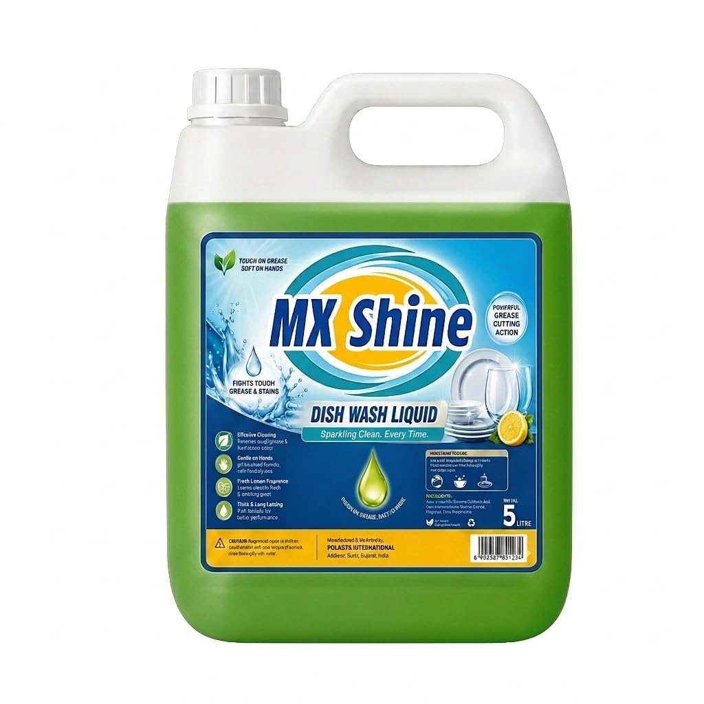 Green Lemon Dishwash Gel 5L – Powerful Grease Remover for Utensils, Removes Tough Oil & Food Stains, Fresh Citrus Fragrance, Gentle on Hands-picture-27