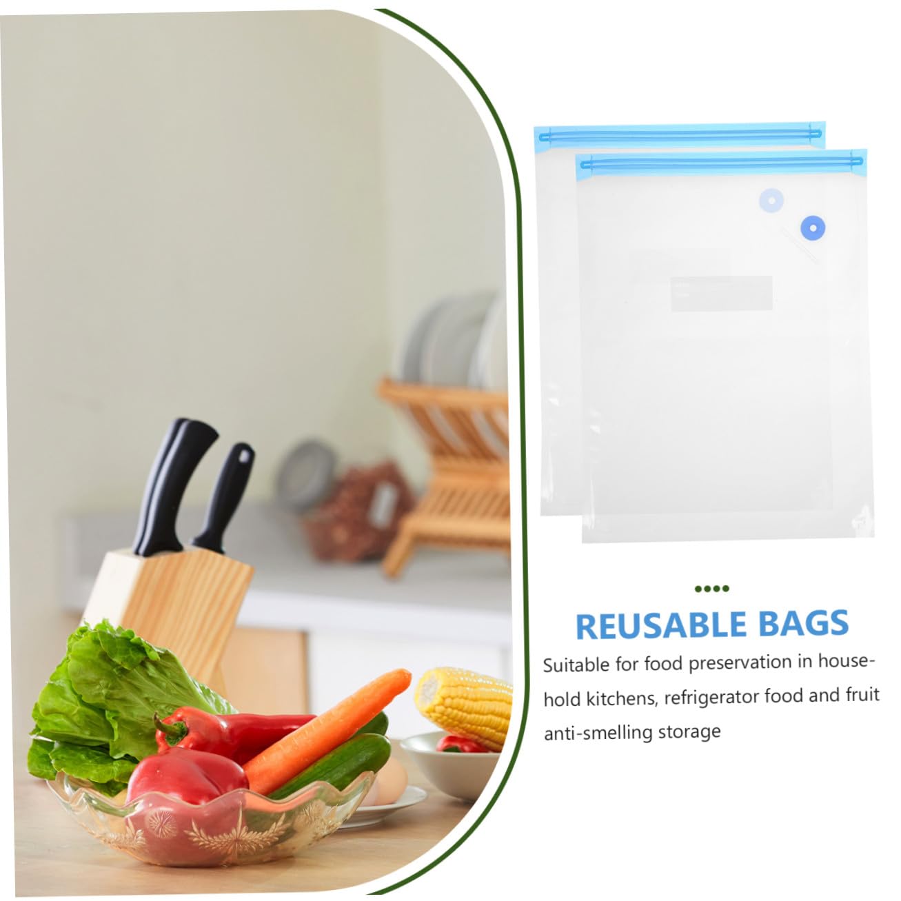 Bolsas Selladoras Al Vacío Reutilizables Para Conservar Alimentos Frescos Para Frutas Verduras y Carne