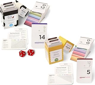 334 Subtraction & Addition Flash Cards Set + 2 Math Dice (Award Winning) All Facts 0-12 Answer on Back, for Kids in Kindergarten, 1ST, 2ND, 3RD Grade Class or Homeschool