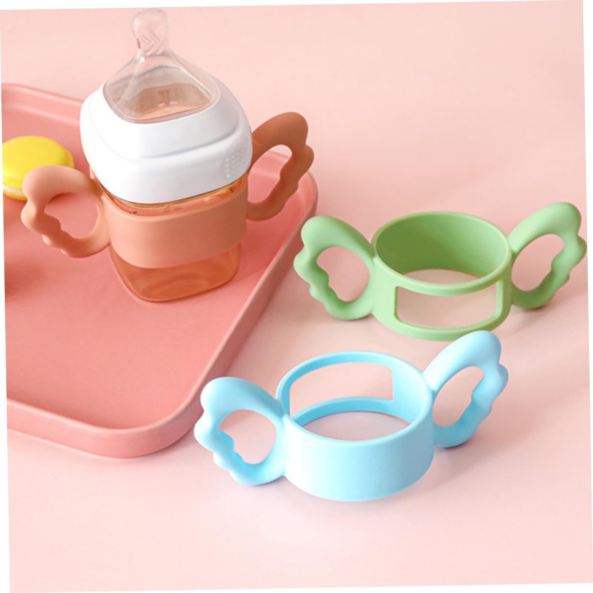 4pcs Silicone Handles Grip for Toddlers 6cm Wide Compatible Infant and Bottles Easy to Hold and Use