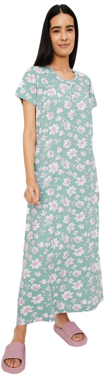 max Women's Cotton Maxi Casual Night Gown-picture-34