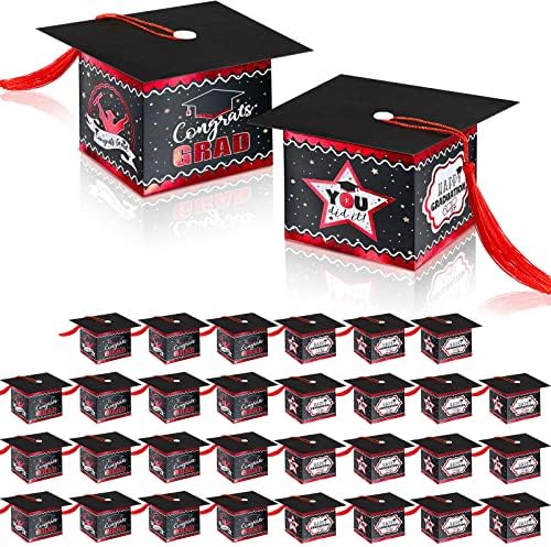 Amazon.com: AerWo Graduation Party Favors, Red and Black Congrats Grad ...