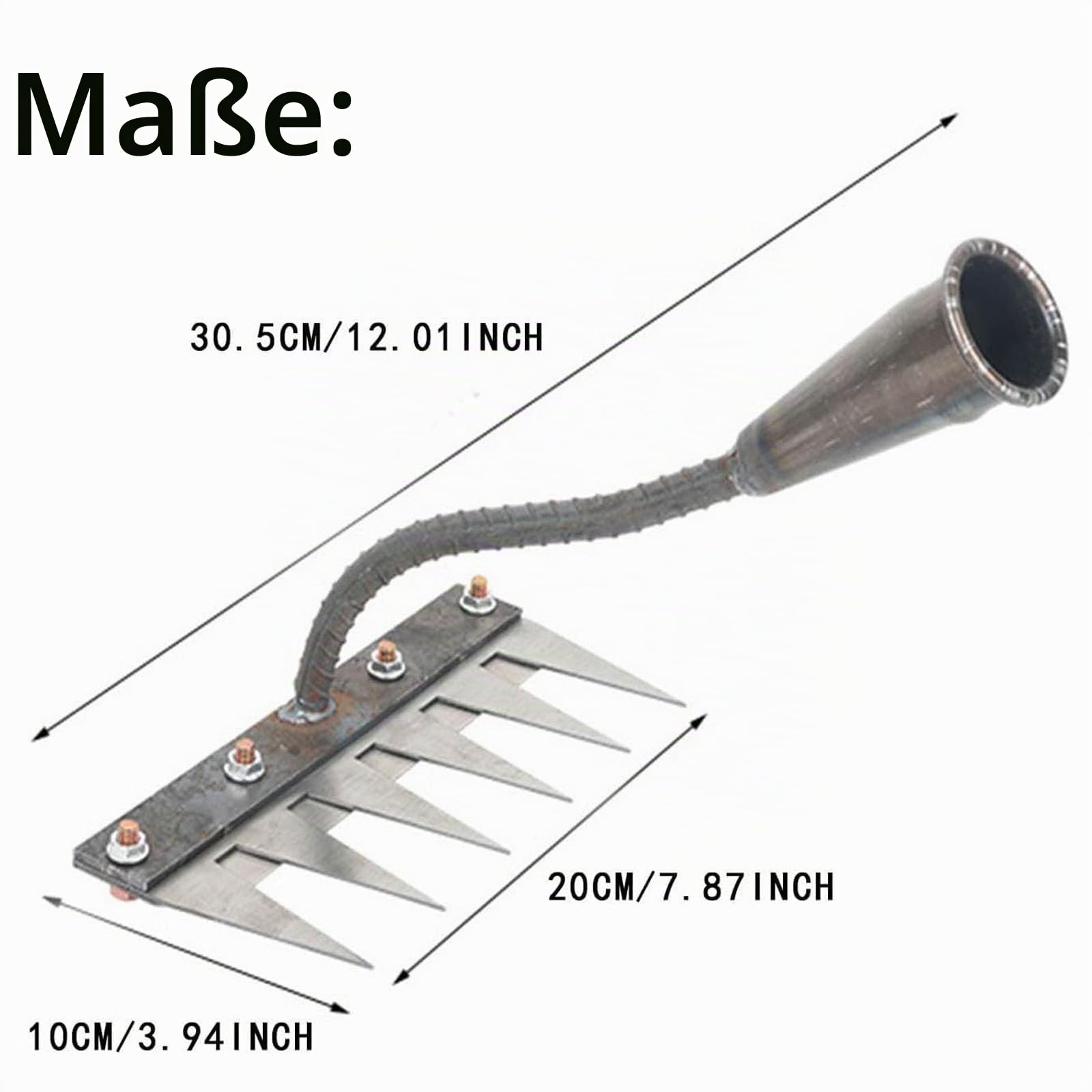 Rastrello Weng in acciaio al manganese, 5/6/7/8 denti, versatile ed efficiente, strumento da giardino per allentare il terreno e piantare (5 denti)