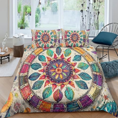 Housse de couette mandala bohème 135x200 pour une déco de chambre chic - 2