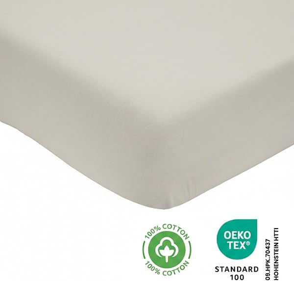 Trois Kilos Sept - Drap Housse Bébé - 100% Coton Jersey Extensible - Doux & Confortable - Bords Elastiqués - Label Oeko-TEX® Standard 100 - Beige Sable & Terracotta - 70x140 cm - Lot de 2 - 4