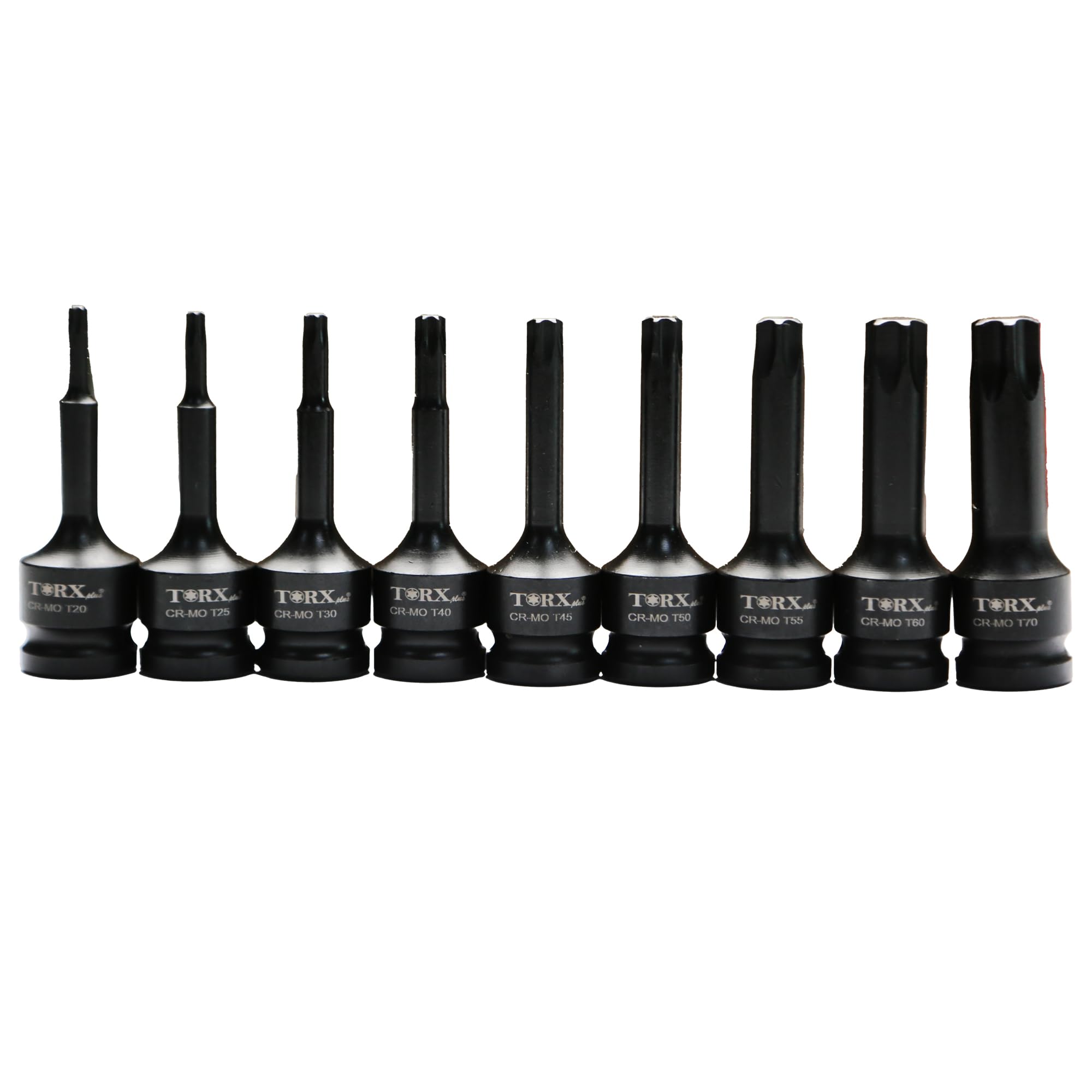 TMAX 9 szt. 7,5 cm długości Torx Star 6-punktowe czarne gniazdo udarowe zestaw narzędzi do naprawy samochodowej 1/2 cala kwadratowy napęd