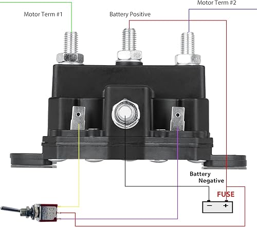 Miniatura 2 de Youxmoto Interruptor de solenoide de marcha atrás/motor del cabrestante de relé, contactor de CC de solenoide de polaridad inversa de 12 V 6
