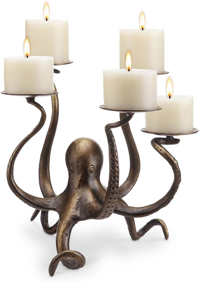 SPI Aluminum Octopus Pillar Candelabra