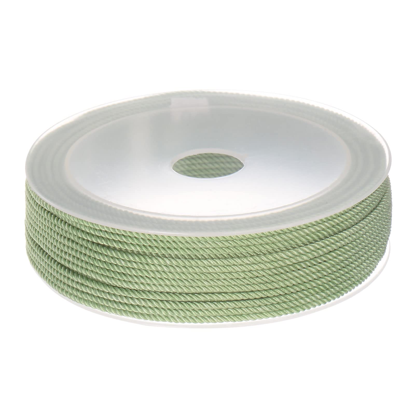 sourcing map Twisted Nylon Twine Thread Beading Cord 1.5mm 20M/65 Feet Extra-Strong Braided Nylon String for Crafting Bracelets Jewelry Making, Turquoise Green