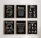 Set Of 6 Print B-o-to-x Inje-ction Sites Poster De-rm-al Fi-ller Wall Decor Bo-to-x After-care Canvas Art Prints Painting Beauty Quotes Picture Artwork Beauty Salon Esthetician Decoration No Frame