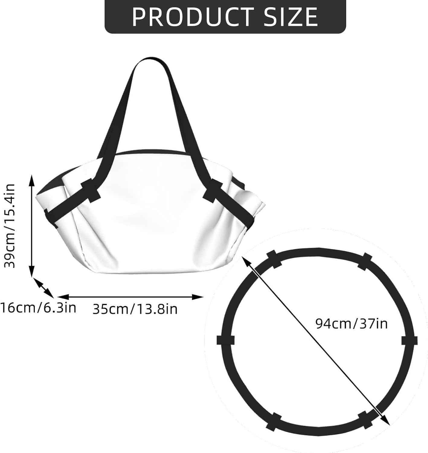 White Pattern Foldable Camping Tote Bag Picnic Blanket Bag Portable Beach Mat Tote Waterproof Outdoor Picnic Mat Carry Bag