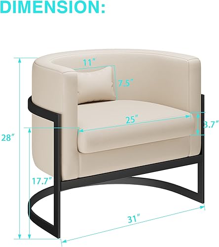 Miniatura 30 de Silla decorativa de terciopelo, moderna silla tapizada de barril verde, sillas de brazo ancho para sala de estar, dormitorio, club, sillas