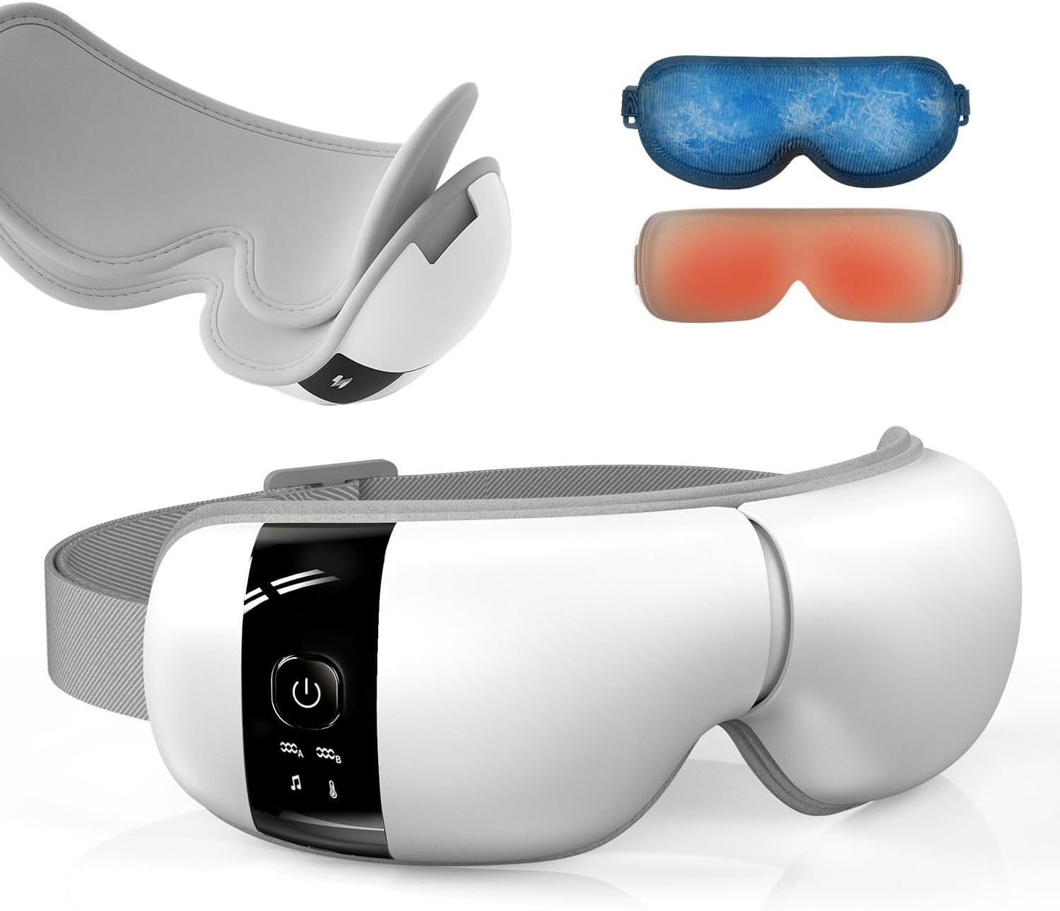 HubiCare Ultra Quiet with Double Pad Eye Massager, under 30dB Heat & Cooling for Enhanced Comfort, Airbag and Bluetooth Music for Dark Circles, Dryness, Relieve Strain and Migraine Relief Relaxation