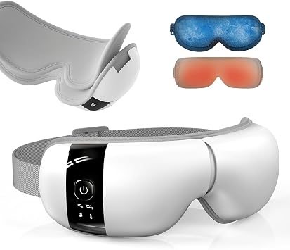 HuBDIC HubiCare Ultra Quiet with Double Pad Eye Massager, Under 28dB Heat & Cooling Therapy, Air Compression Eye Care Device for Dry Eyes, Eye Strain and Migraine Relief