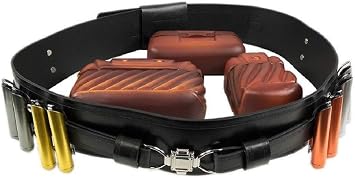 Obi Black Full Belt Pouches Capsules jedi costume prop accessories M
