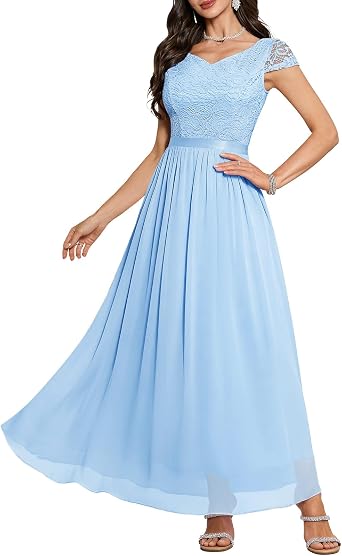 DRESSTELLS Formal Dresses for Women 2026 Wedding Guest Bridesmaid Evening Cocktail Long Party Prom Lace Summer Dress