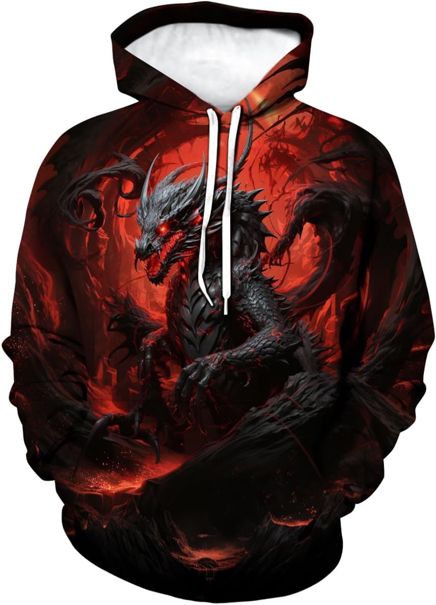 Traditional Dragon Hoodie Funny Anime Graphic Sweatshirts