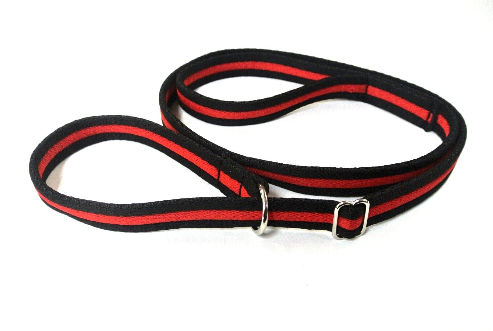 Dog Slip Lead Training Walking Leash 72" Long Obedience Slip On Dog Lead Soft Comfortable Air Webbing (Black/Red, 20mm Air Webbing)