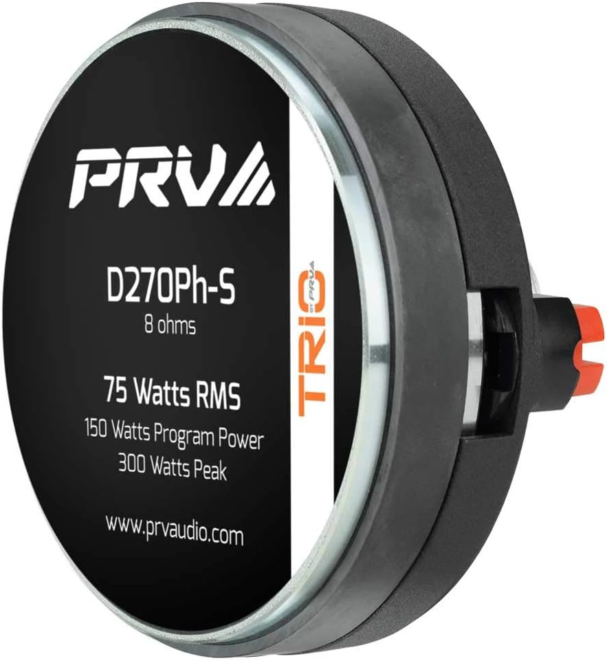 PRV AUDIO 2X WG270Ph Horn Driver - 1" Exit Phenolic Compression Driver 150 Watts 8 Ohm with Compact Exponential Horn for Car Audio - Midrange Vocal Driver (2 Horn Drivers) Bundle 300 Watts