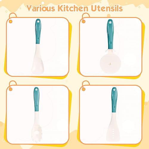 Miniatura 8 de 56 piezas de mini accesorios de cocina para niños, juego de cocina de simulación con utensilios de cocina, vajilla y 2 juegos de frutas, regalo de