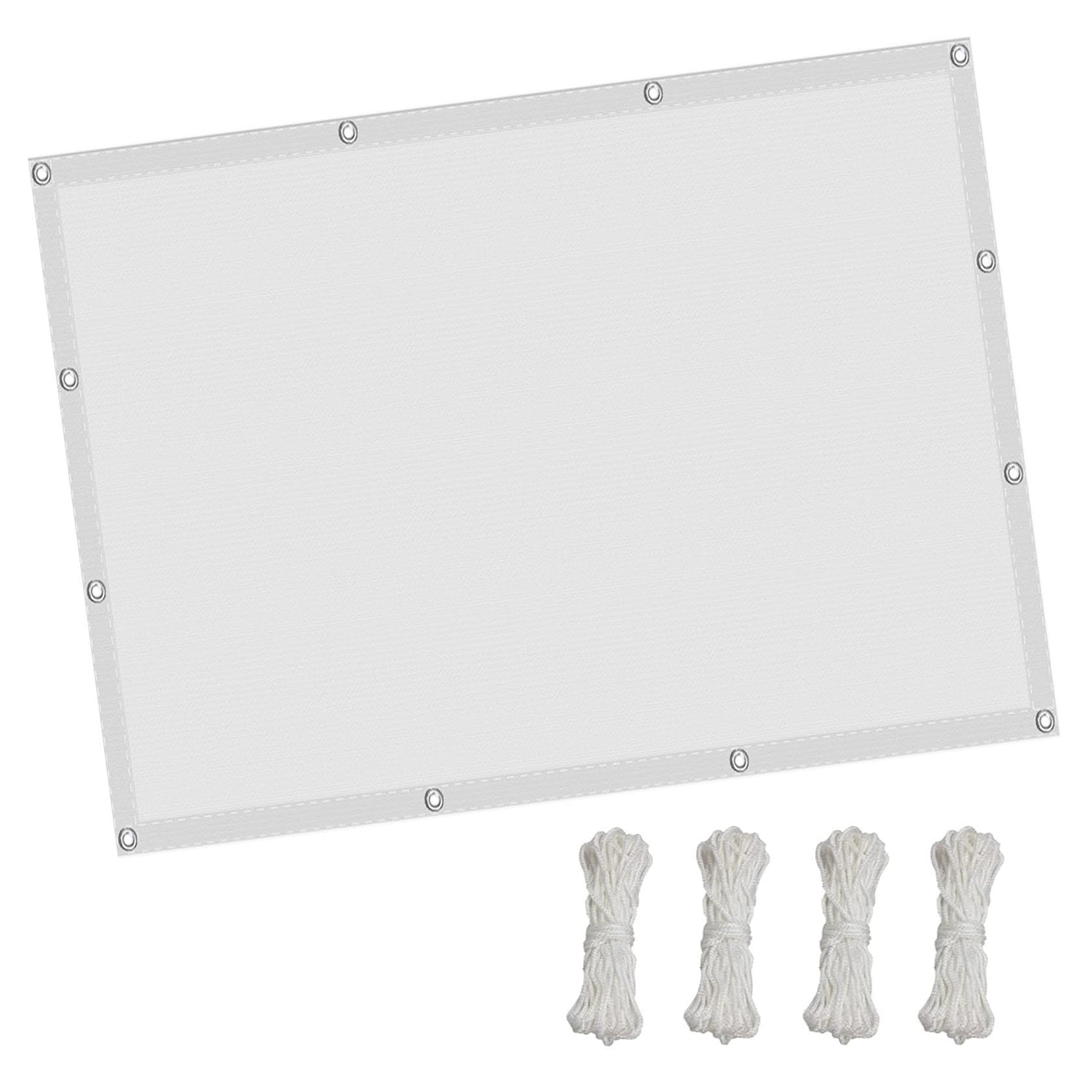 Voile d'ombrage 1 x 3.6 m blanc haute résistance avec oeillets pour aménagement extérieur