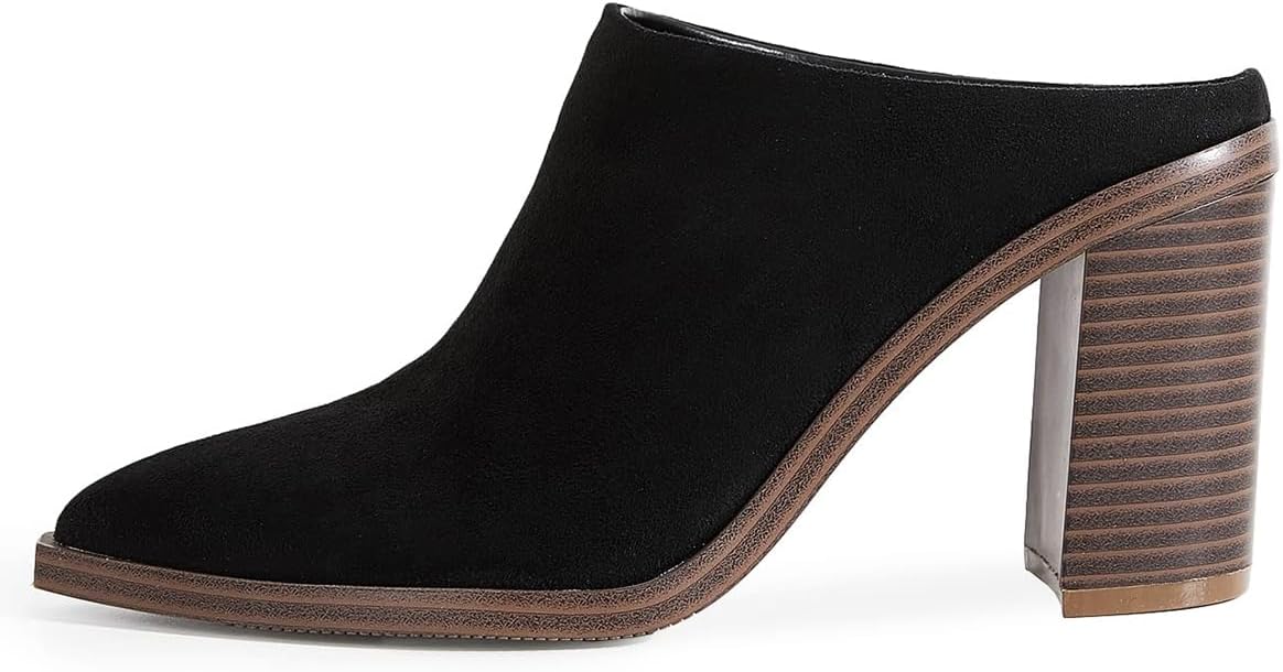 FOWT Women Pointed Toe Slip On Mules Stacked Block High Heel Sandal Comfortable Daily Party Nightclub Proms Shoes Size 4-16 US - Image 3